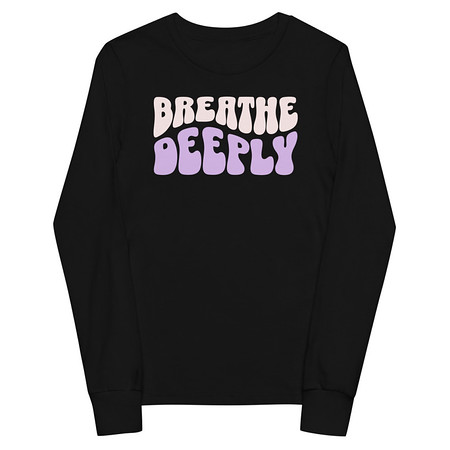 [ID: 511-G283] Breathe Deeply Youth Long Sleeve Tee