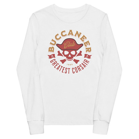 [ID: 511-G293] Buccaneer Club - Pirate Skull Youth Long Sleeve Tee