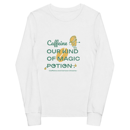 [ID: 511-G307] Caffeine Cartoon Youth Long Sleeve Tee
