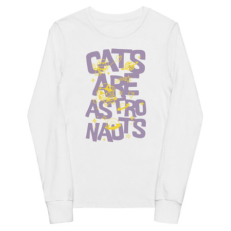 [ID: 511-G346] Cats are Astronauts Youth Long Sleeve Tee