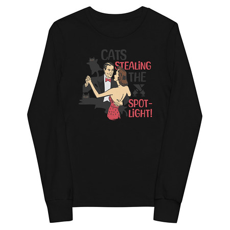 [ID: 511-G348] Cats Stealing the Spotlight Youth Long Sleeve Tee