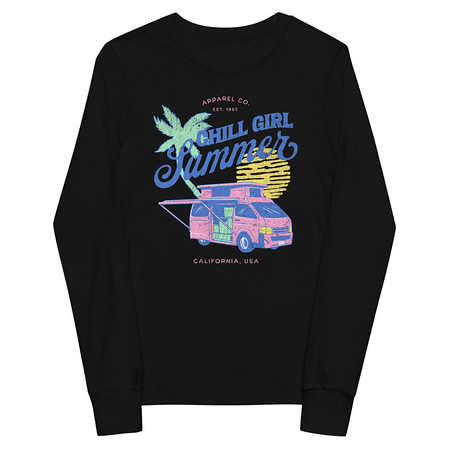 [ID: 511-G366] Chill Girl Summer Youth Long Sleeve Tee