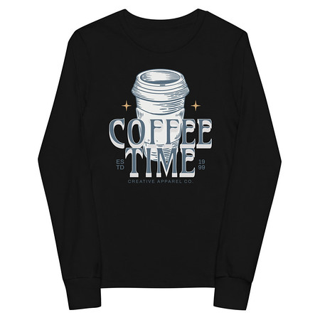[ID: 511-G404] Coffee Time Youth Long Sleeve Tee
