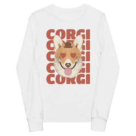 [ID: 511-G421] Corgi Loves - Cute Dog Youth Long Sleeve Tee