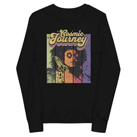 [ID: 511-G422] Cosmic Journey Rainbow Retro Youth Long Sleeve Tee