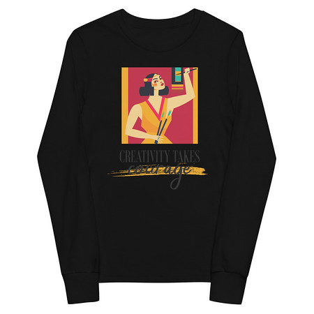 [ID: 511-G434] Creativity Takes Courage Youth Long Sleeve Tee