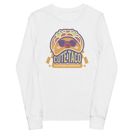 [ID: 511-G454] Cute Taco - Colorful Mexican Tortilla Youth Long Sleeve Tee