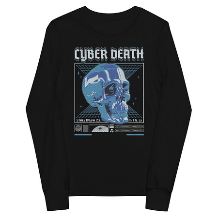 [ID: 511-G457] Cyber Death - Skull Youth Long Sleeve Tee
