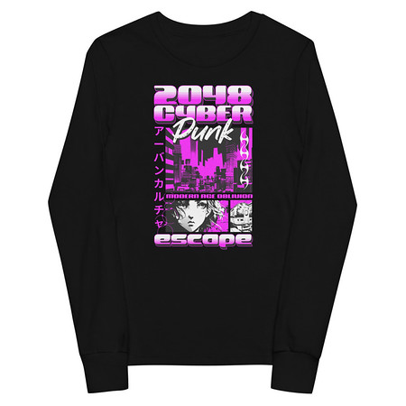 [ID: 511-G458] Cyber Punk Escape - Japanese Anime Youth Long Sleeve Tee