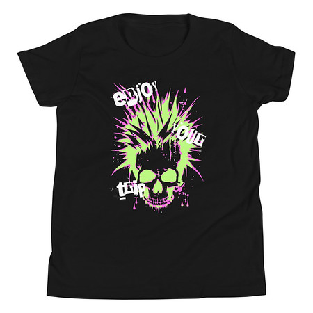 [ID: 307-G3] 'Enjoy Your Trip' Punk Skull Youth Staple Tee