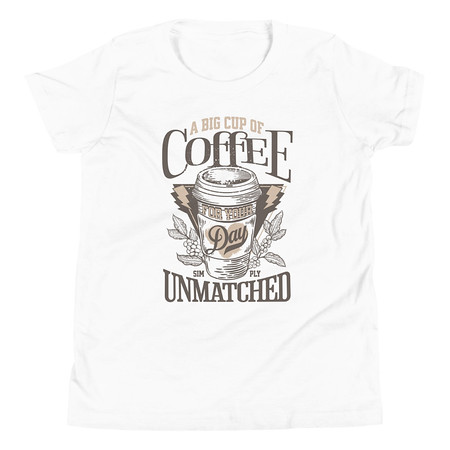 [ID: 307-G15] A Big Cup of Coffee Youth Staple Tee