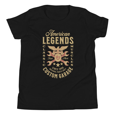 [ID: 307-G75] American Legends Garage - Eagle Youth Staple Tee