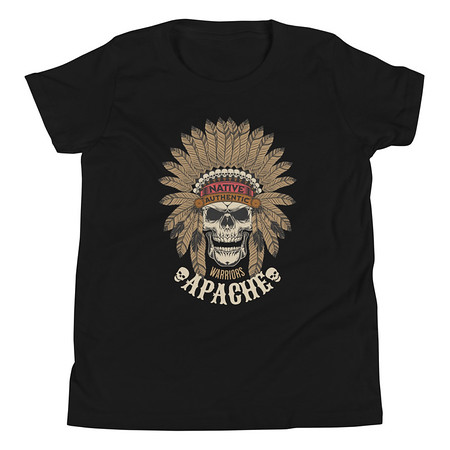 [ID: 307-G94] Apache Warriors - Indian Skull Youth Staple Tee