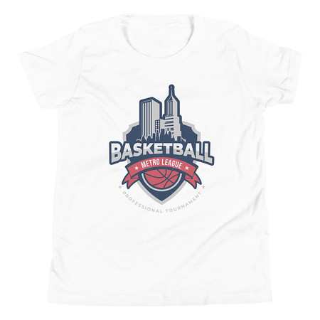 [ID: 307-G149] Basketball Sports Logo Youth Staple Tee