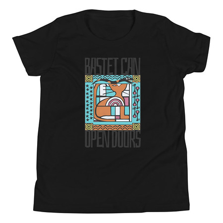[ID: 307-G150] Bastet can Open Doors Youth Staple Tee