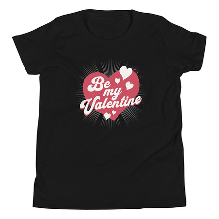 [ID: 307-G158] Be my Valentine - Love Heart Youth Staple Tee