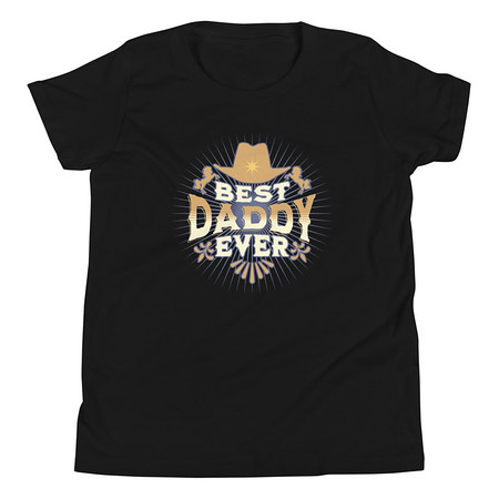 [ID: 307-G186] Best Daddy Ever - Cowboy Hat Youth Staple Tee