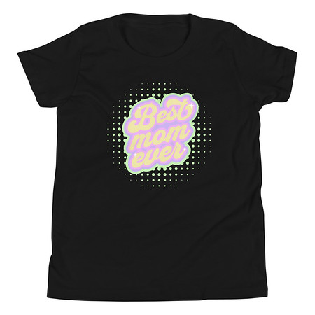 [ID: 307-G188] Best Mom Ever - Retro Typography Youth Staple Tee