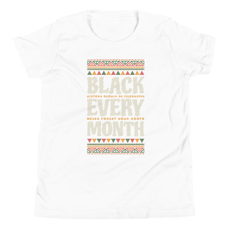 [ID: 307-G216] Black Every Month - African American History Youth Staple Tee