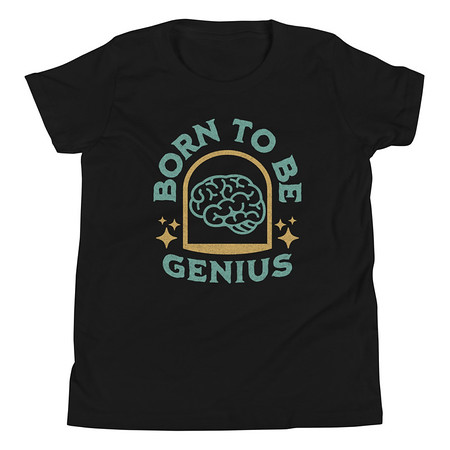 [ID: 307-G260] Born To Be Genius - Brain Youth Staple Tee