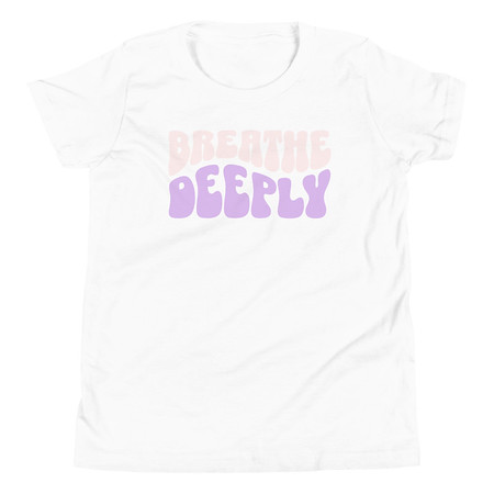 [ID: 307-G283] Breathe Deeply Youth Staple Tee
