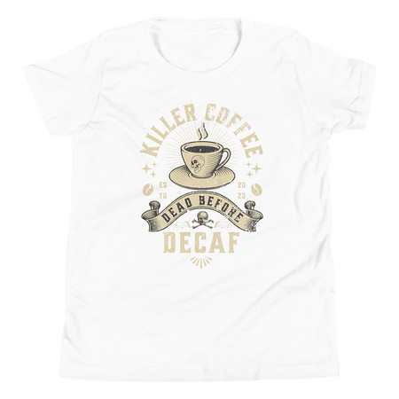 [ID: 307-G471] DEAD BEFORE DECAF Youth Staple Tee