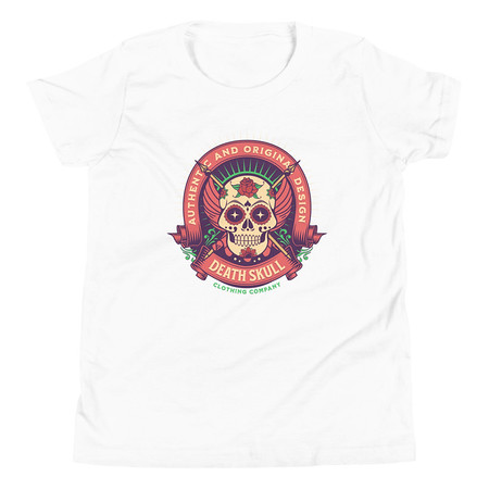 [ID: 307-G481] Death Skull - Badge  Youth Staple Tee