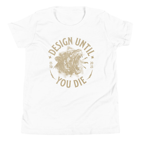 [ID: 307-G490] DESIGN UNTIL YOU DIE Youth Staple Tee