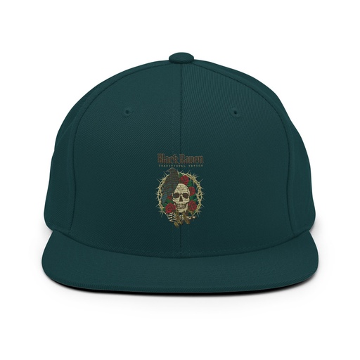 [ID: 99-G229] Black Raven Tattoo - Skull & Thorns Classic Snapback