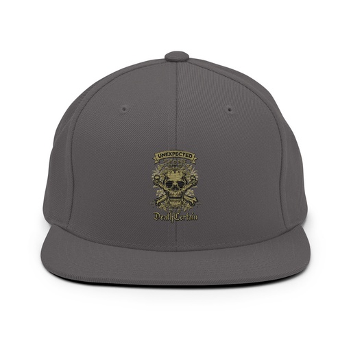 [ID: 99-G477] Death Certain and Unexpected Classic Snapback