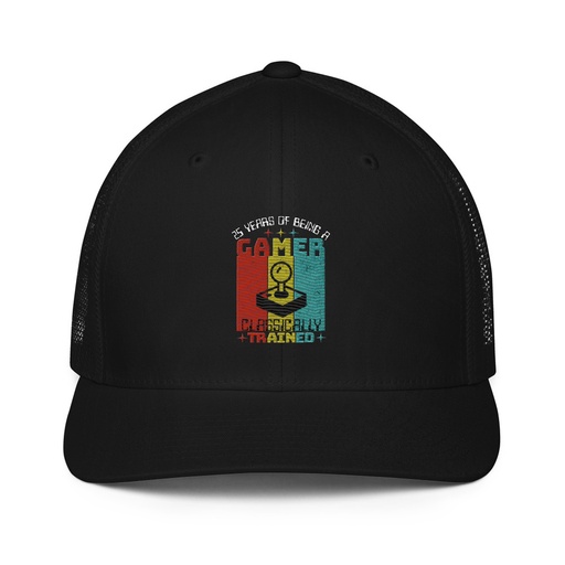 [ID: 596-G5] 25 Years of Being A Gamer Closed-Back Trucker Cap