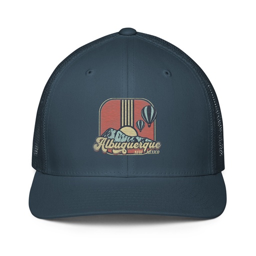 [ID: 596-G36] Albuquerque - Retro Hot Air Baloon Closed-Back Trucker Cap