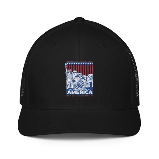 [ID: 596-G58] AMERICA (2) Closed-Back Trucker Cap