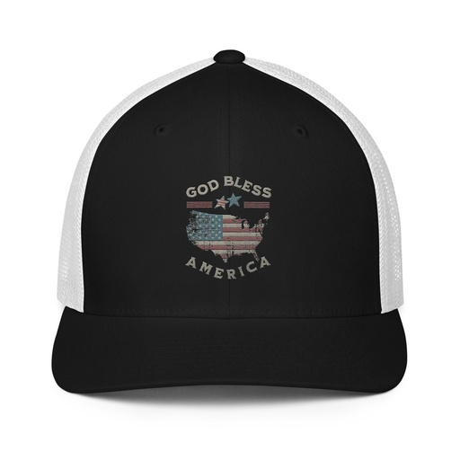 [ID: 596-G60] America - Land Of The Free Closed-Back Trucker Cap