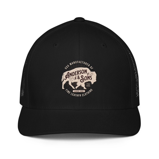 [ID: 596-G80] Anderson & Sons Leather Clothing - Buffalo Closed-Back Trucker Cap