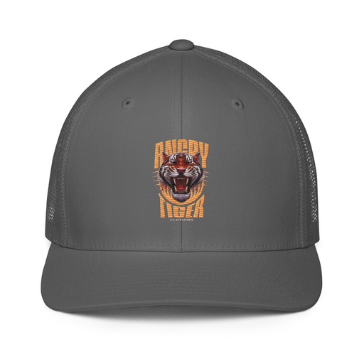 [ID: 596-G85] Angry Tiger - AI Closed-Back Trucker Cap