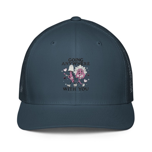 [ID: 596-G93] Anywhere With You - Typographic Cartoon Streetwear Closed-Back Trucker Cap