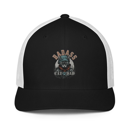 [ID: 596-G129] BADASS CAT DAT Closed-Back Trucker Cap
