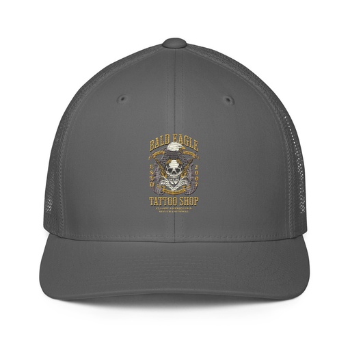 [ID: 596-G133] Bald Eagle Tattoo Shop - Skeleton Closed-Back Trucker Cap