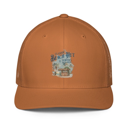[ID: 596-G166] Beach Hut Closed-Back Trucker Cap