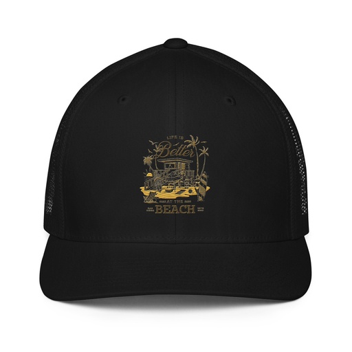 [ID: 596-G167] Beach Life - Outdoor Closed-Back Trucker Cap