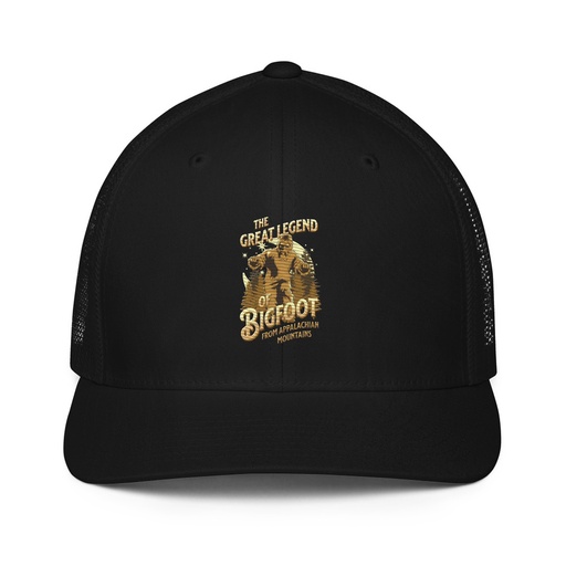 [ID: 596-G206] Bigfoot Legend  - Appalachian Forest Closed-Back Trucker Cap