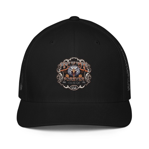 [ID: 596-G208] biker forever Closed-Back Trucker Cap