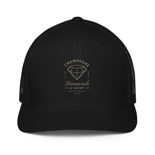 [ID: 596-G215] Black Diamonds - Elegant Closed-Back Trucker Cap