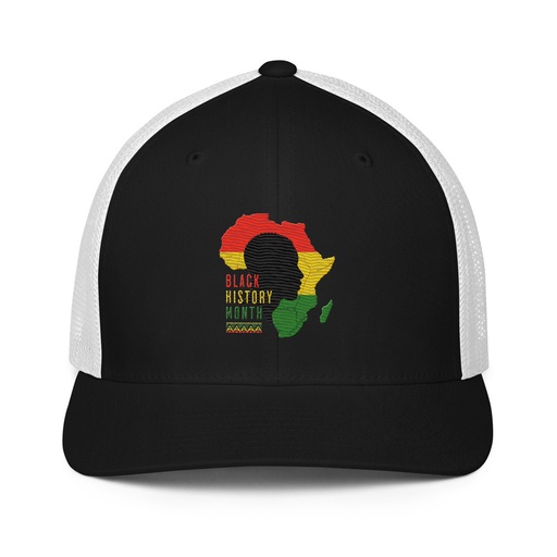 [ID: 596-G221] Black History Month - African Continent Closed-Back Trucker Cap