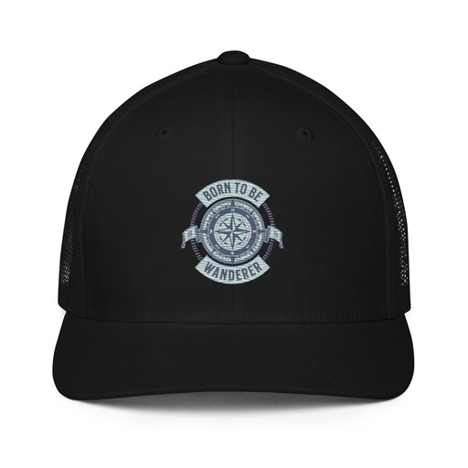 [ID: 596-G261] Born to be Wanderer - Compass Closed-Back Trucker Cap
