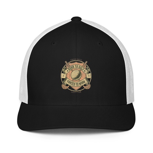 [ID: 596-G266] Born To Golf Closed-Back Trucker Cap