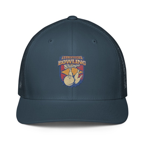 [ID: 596-G275] Bowling Championship - Retro Athlectic Sports Closed-Back Trucker Cap