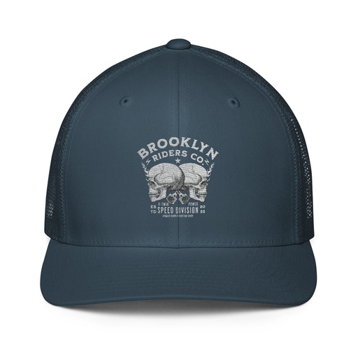 [ID: 596-G291] BROOKLYN NEWYOR RIDERS CO Closed-Back Trucker Cap