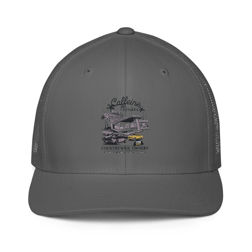 [ID: 596-G308] Caffeine Cruisers Closed-Back Trucker Cap